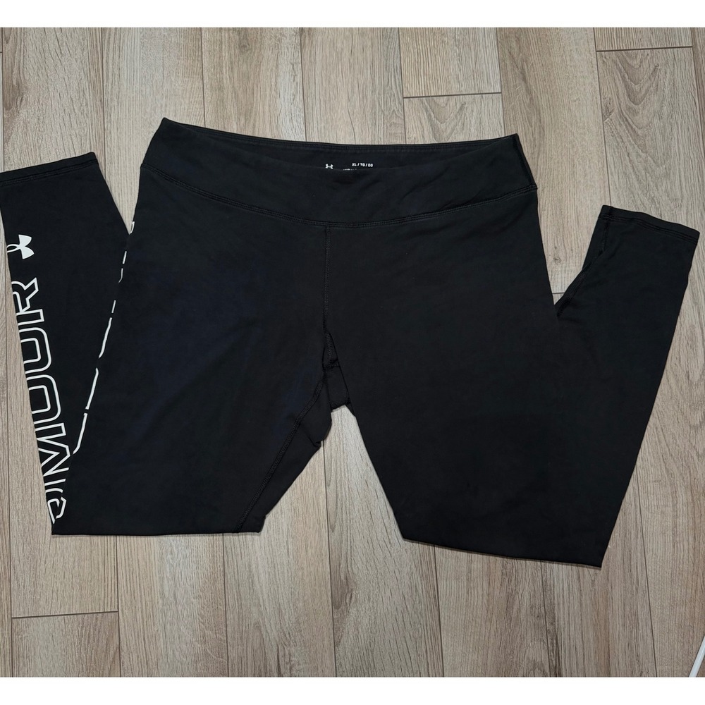 Under Armour HeatGear Black Graphic Leggings Womens XL Performance Tights Gym